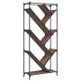 Engineered wood and oak brown metal shelf 79x30x180 cm by , Bookcases and shelves - Ref: Foro24-845435, Price: 97,83 €, Disco...