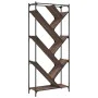 Estantería madera ingeniería y metal marrón roble 79x30x180 cm de , Librerías y estanterías - Ref: Foro24-845435, Precio: 96,...