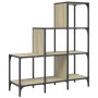 Engineered wood and metal Sonoma oak shelving 92x30x102 cm by , Bookcases and shelves - Ref: Foro24-845437, Price: 63,74 €, D...