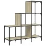 Regal aus Sonoma-Eiche aus Holzwerkstoff und Metall, 92 x 30 x 102 cm von , Bücherregale und Regale - Ref: Foro24-845437, Pre...