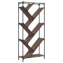 Engineered wood and oak brown metal shelf 79x30x180 cm by , Bookcases and shelves - Ref: Foro24-845435, Price: 97,83 €, Disco...