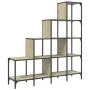 Engineered wood and metal Sonoma oak shelving 122x30x132 cm by , Bookcases and shelves - Ref: Foro24-845442, Price: 97,01 €, ...