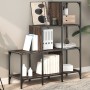 Engineered wood and oak brown metal shelf 92x30x102 cm by , Bookcases and shelves - Ref: Foro24-845440, Price: 65,86 €, Disco...