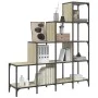 Engineered wood and metal Sonoma oak shelving 122x30x132 cm by , Bookcases and shelves - Ref: Foro24-845442, Price: 97,01 €, ...