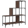 Engineered wood and oak brown metal shelf 92x30x102 cm by , Bookcases and shelves - Ref: Foro24-845440, Price: 65,86 €, Disco...