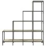 Engineered wood and metal Sonoma oak shelving 122x30x132 cm by , Bookcases and shelves - Ref: Foro24-845442, Price: 97,01 €, ...