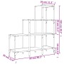 Estantería madera ingeniería y metal marrón roble 92x30x102 cm