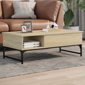 Mesa de centro madera ingeniería metal roble Sonoma 100x50x35cm de , Mesas de centro - Ref: Foro24-845392, Precio: 68,75 €, D...