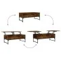Smoke Oak Engineered Wood and Metal Coffee Table by , Coffee table - Ref: Foro24-845378, Price: 75,02 €, Discount: %