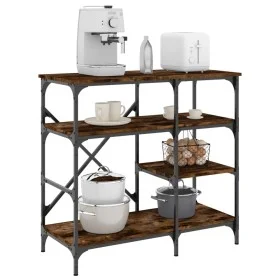 Küchenregal, Holztechnik, Metall, Eiche, 90 x 40 x 84 cm von , Behälter für Küchenutensilien - Ref: Foro24-845423, Preis: 78,...