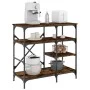 Küchenregal, Holztechnik, Metall, Eiche, 90 x 40 x 84 cm von , Behälter für Küchenutensilien - Ref: Foro24-845423, Preis: 78,...