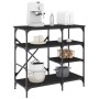 Kitchen shelving wood engineering black metal 90x40x84 cm by , Kitchen utensil containers - Ref: Foro24-845421, Price: 80,05 ...
