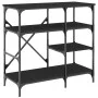 Kitchen shelving wood engineering black metal 90x40x84 cm by , Kitchen utensil containers - Ref: Foro24-845421, Price: 79,06 ...