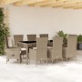 Set comedor de jardín 9 pzas con cojines ratán sintético beige de , Conjuntos de jardín - Ref: Foro24-3277582, Precio: 876,68...