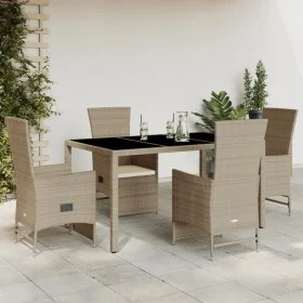 5-piece garden dining set with beige synthetic rattan cushions by , Garden sets - Ref: Foro24-3277575, Price: 549,72 €, Disco...