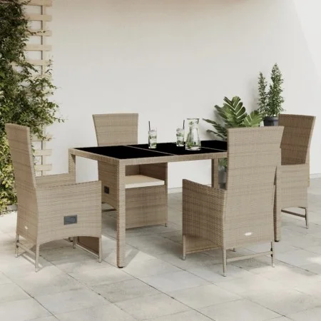 5-piece garden dining set with beige synthetic rattan cushions by , Garden sets - Ref: Foro24-3277575, Price: 549,75 €, Disco...