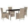5-piece garden dining set with beige synthetic rattan cushions by , Garden sets - Ref: Foro24-3277575, Price: 549,75 €, Disco...
