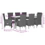 Set comedor de jardín 9 pzas con cojines ratán sintético beige de , Conjuntos de jardín - Ref: Foro24-3277582, Precio: 876,68...