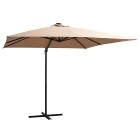 Cantilever umbrella with LED lights and taupe steel pole 250x250 cm by vidaXL, Umbrellas - Ref: Foro24-46995, Price: 105,98 €...