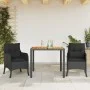 Set comedor de jardín 3 pzas con cojines ratán sintético negro de , Conjuntos de jardín - Ref: Foro24-3211866, Precio: 348,53...