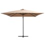 Cantilever umbrella with LED lights and taupe steel pole 250x250 cm by vidaXL, Umbrellas - Ref: Foro24-46995, Price: 106,24 €...