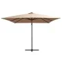 Cantilever umbrella with LED lights and taupe steel pole 250x250 cm by vidaXL, Umbrellas - Ref: Foro24-46995, Price: 105,98 €...