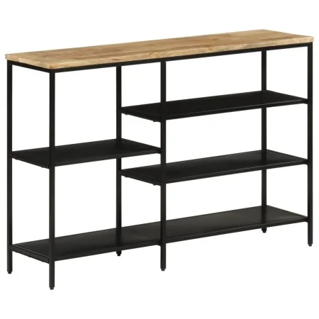 Console table solid rough mango wood and iron 110x30x75 cm by , Side tables - Ref: Foro24-372730, Price: 140,24 €, Discount: %