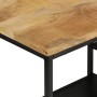 Mesa consola madera maciza mango rugosa y hierro 110x30x75 cm
