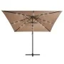 Ampelschirm mit LED-Leuchten und taupefarbenem Stahlmast 250x250 cm von vidaXL, Sonnenschirme - Ref: Foro24-46995, Preis: 105...