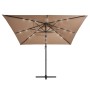 Cantilever umbrella with LED lights and taupe steel pole 250x250 cm by vidaXL, Umbrellas - Ref: Foro24-46995, Price: 106,24 €...