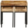 Stackable tables 3 pieces solid rough mango wood and iron by , Side tables - Ref: Foro24-372732, Price: 92,58 €, Discount: %