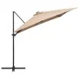 Cantilever umbrella with LED lights and taupe steel pole 250x250 cm by vidaXL, Umbrellas - Ref: Foro24-46995, Price: 105,98 €...