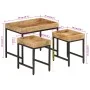 Stackable tables 3 pieces solid rough mango wood and iron by , Side tables - Ref: Foro24-372732, Price: 92,58 €, Discount: %