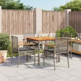5-piece garden dining set with gray synthetic rattan cushions by , Garden sets - Ref: Foro24-3213570, Price: 346,06 €, Discou...