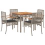 5-piece garden dining set with gray synthetic rattan cushions by , Garden sets - Ref: Foro24-3213570, Price: 292,99 €, Discou...