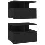 Mesitas de noche flotantes 2 uds madera negra 40x31x27 cm de vidaXL, Mesitas de noche - Ref: Foro24-800408, Precio: 71,54 €, ...
