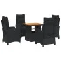 5-piece garden furniture set with black synthetic rattan cushions by , Garden sets - Ref: Foro24-3277388, Price: 708,61 €, Di...