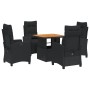 5-teiliges Gartenmöbel-Set mit schwarzen synthetischen Rattankissen von , Gartensets - Ref: Foro24-3277388, Preis: 613,78 €, ...