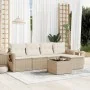 Garden sofa set with cushions 6 pieces beige synthetic rattan by , Garden sets - Ref: Foro24-3220097, Price: 384,66 €, Discou...