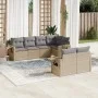 7-piece garden sofa set and beige synthetic rattan cushions by , Garden sets - Ref: Foro24-3220408, Price: 484,57 €, Discount: %