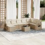 9-teiliges Gartensofa-Set mit beigen synthetischen Rattankissen von , Gartensets - Ref: Foro24-3220567, Preis: 559,58 €, Raba...