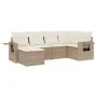 Gartensofa-Set mit Kissen, 6-teilig, beiges synthetisches Rattan von , Gartensets - Ref: Foro24-3220457, Preis: 426,07 €, Rab...