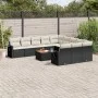 Gartensofa-Set 12-teilig mit schwarzen synthetischen Rattankissen von , Modulare Sofas für den Außenbereich - Ref: Foro24-322...