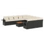 Gartensofa-Set 12-teilig mit schwarzen synthetischen Rattankissen von , Modulare Sofas für den Außenbereich - Ref: Foro24-322...