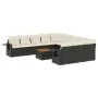 Gartensofa-Set 12-teilig mit schwarzen synthetischen Rattankissen von , Modulare Sofas für den Außenbereich - Ref: Foro24-322...