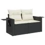 Gartensofa-Set 12-teilig mit schwarzen synthetischen Rattankissen von , Modulare Sofas für den Außenbereich - Ref: Foro24-322...