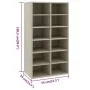 Mueble zapatero de madera contrachapada Sonoma 54x34x100,5 cm de vidaXL, Zapateros y organizadores de calzado - Ref: Foro24-8...