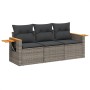 3-teilige Gartensofagarnitur und graue synthetische Rattankissen von , Gartensets - Ref: Foro24-3226599, Preis: 203,80 €, Rab...