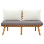 Banco de jardín con cojines madera maciza de acacia 115 cm by vidaXL, Modular outdoor sofas - Ref: Foro24-46672, Price: 186,4...