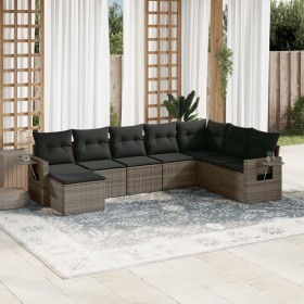 8-teiliges Gartensofa-Set und graue synthetische Rattankissen von , Gartensets - Ref: Foro24-3220559, Preis: 478,88 €, Rabatt: %